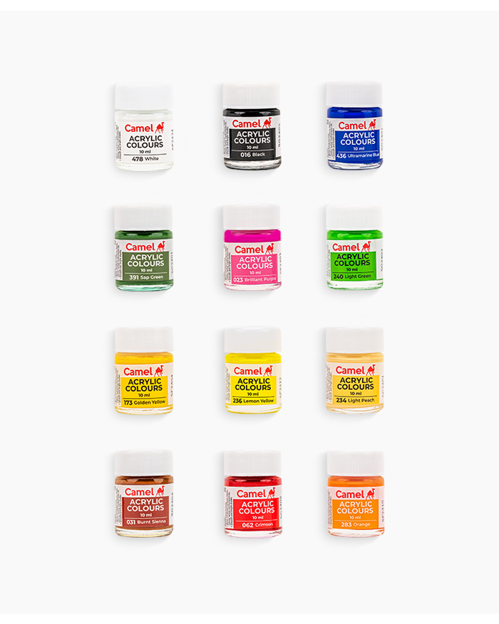 Camel acrylic Colours 10ml- 12 Shades — alternate view