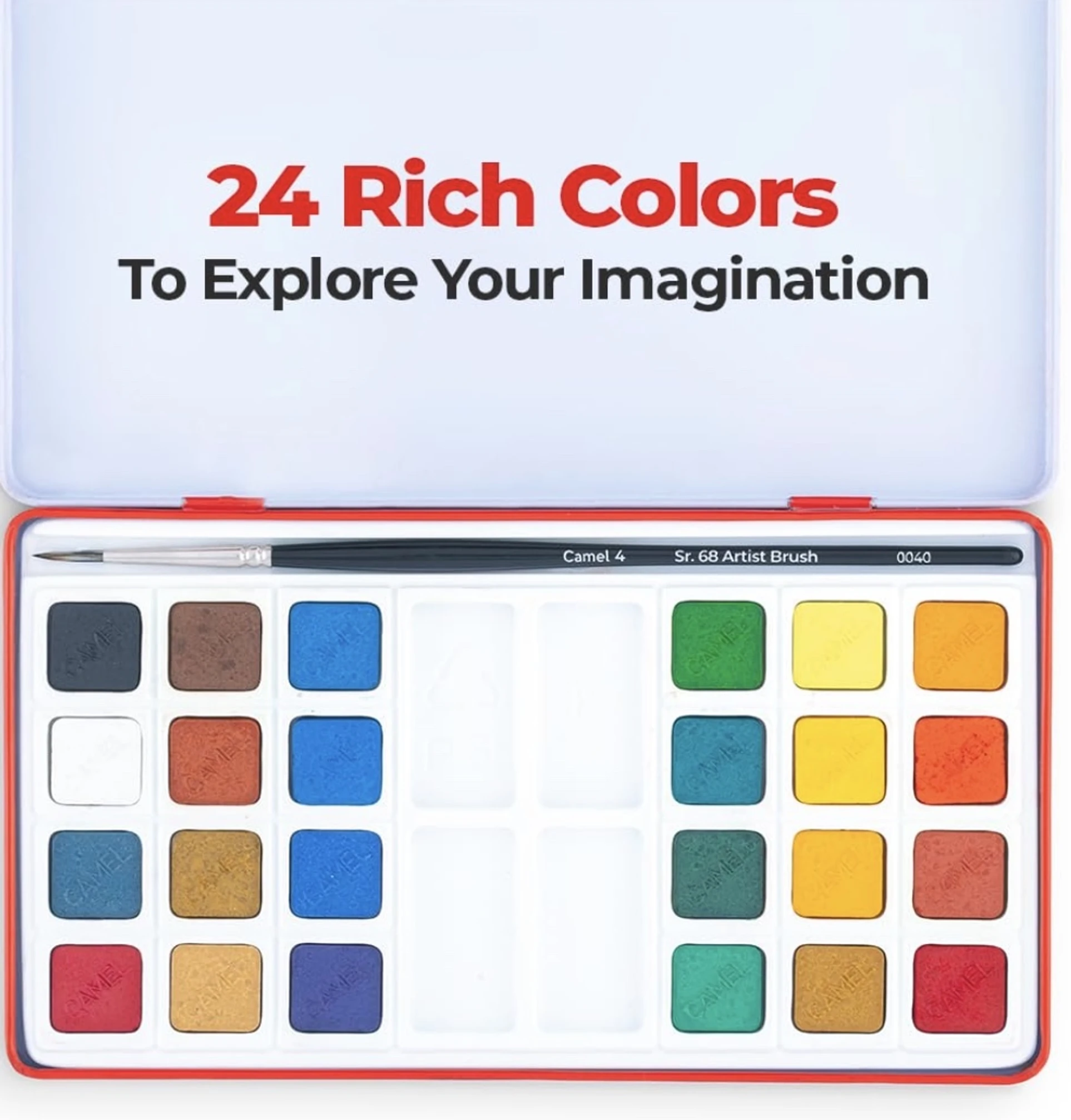 Camel Artist Water Colours Cakes-24 Shades,C-24