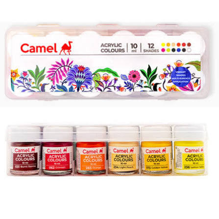 Camel acrylic Colours 10ml- 12 Shades