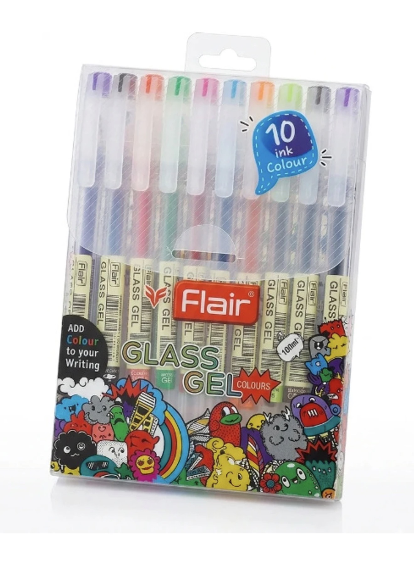 Flair glass gel pen - colourful