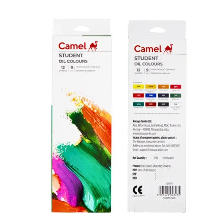 Camel Student Oil Colours 9ml - 12 Shades