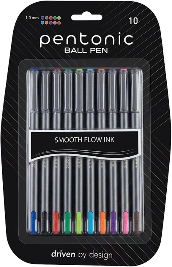 Linc Pentonic Ball Pen Card Assorted- 10 Shades, 1mm
