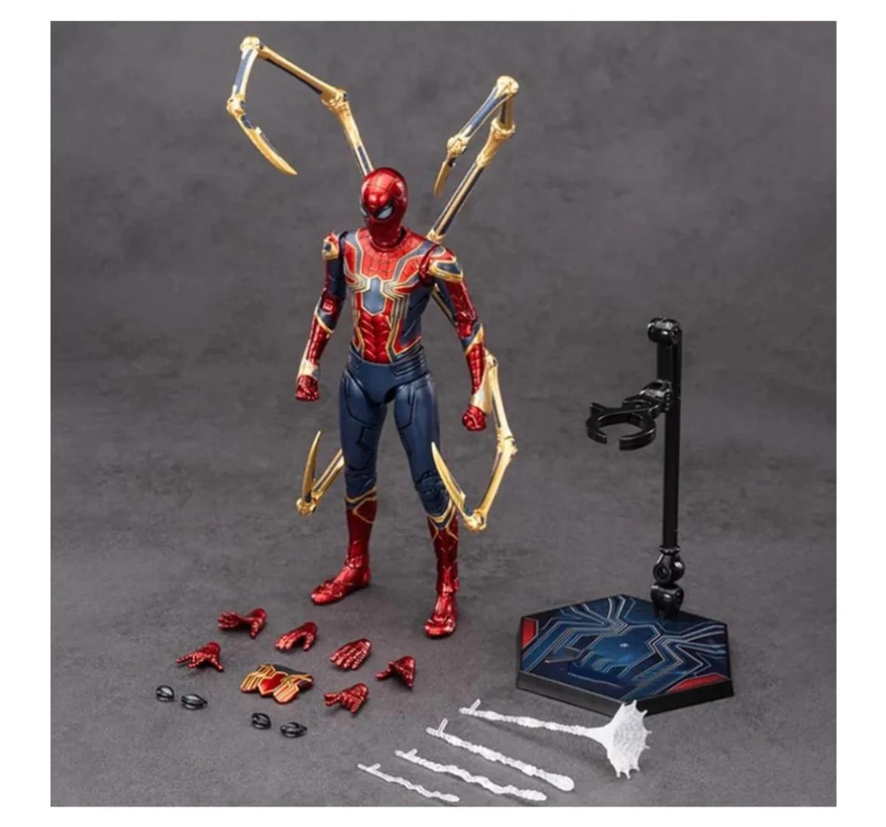 Marvel Iron Spider Infinity War, 1:10 Scale 7 Inch Collectible Action Figure for 14Y+, Metallic