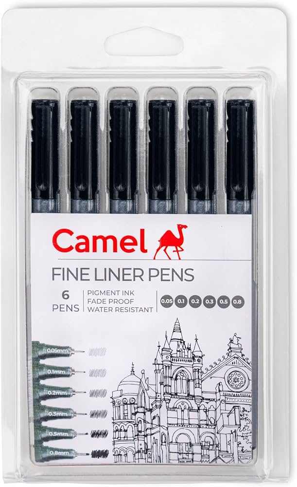 Camel Fine Liner Pens-6Pens