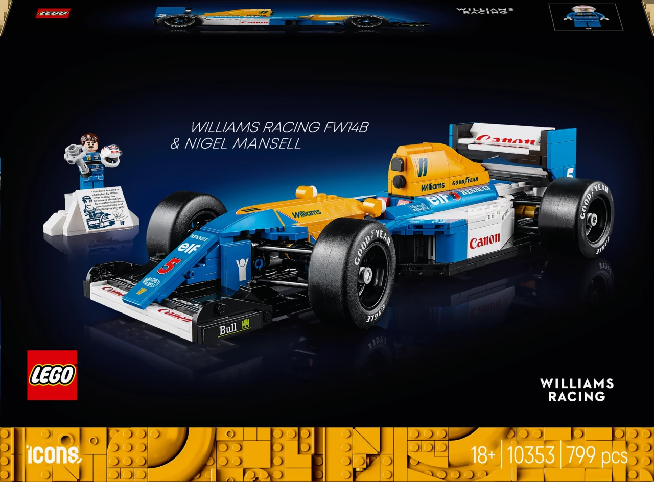 LEGO Icons Williams Racing FW14B & Nigel Mansell Home Office Desk Decor 10353, 18Y+